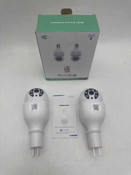 Light Bulb Security Camera WiFi Lightbulb Security Cameras Waterproof (2Pcs)