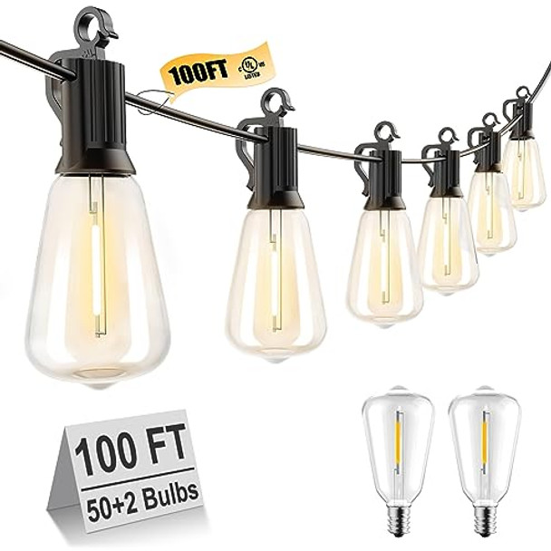 Brightown Outdoor Solar String Lights Waterproof 100 Feet Shatterproof Bulbs