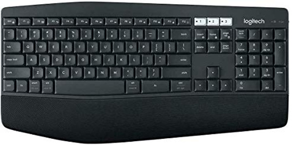 LOGITECH K850 WIRELESS BLUETOOTH KEYBOARD PC MAC CHROME UNIFYING RECEIVER BLACK