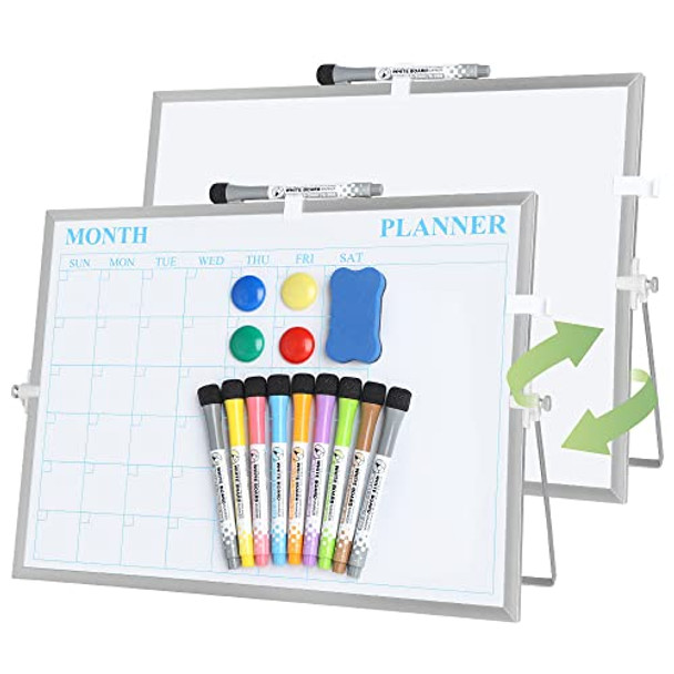 JORKING Dry Erase Calendar 16”x12” Magnetic Desktop Whiteboard JK0005-5 - SILVER