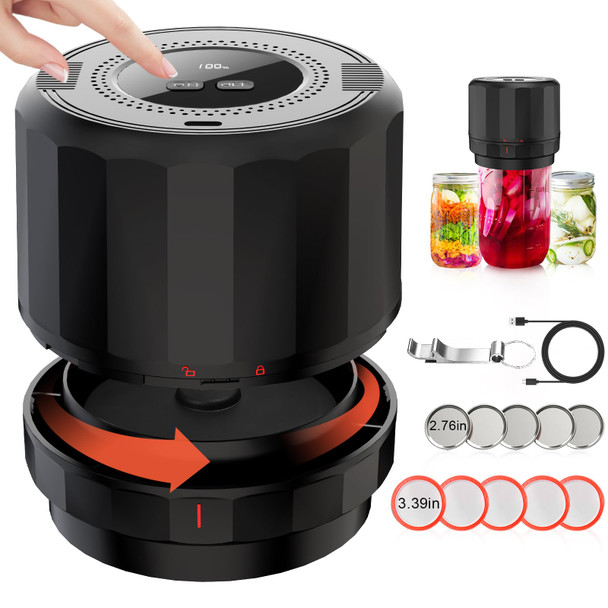 RACAZI MASON JAR VACUUM SEALER ELECTRIC MASON JAR SEALER VACUUM SEALER BLACK