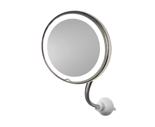 My Flexible Mirror 5x Magnification 7” Make Up Round Vanity Suction Cup - Silver