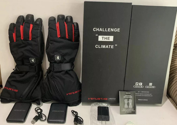 VENUSTAS HEATED GLOVES U1-TOUCH - RED/BLACK