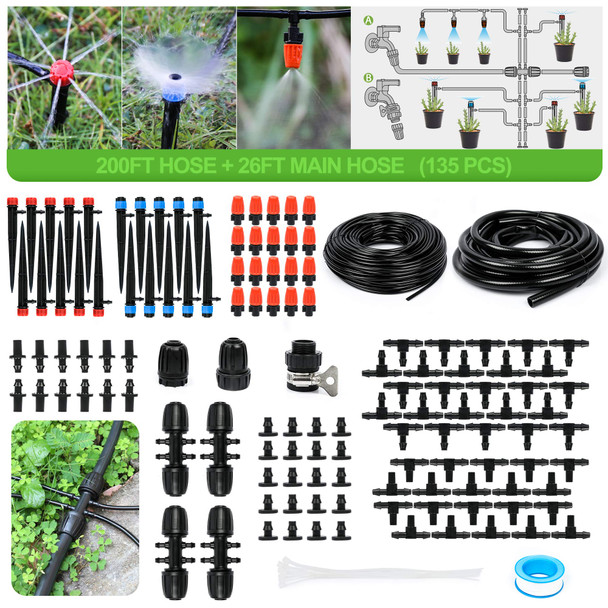 MIXC 226FT Greenhouse Micro Drip Irrigation Kit Automatic Irrigation System