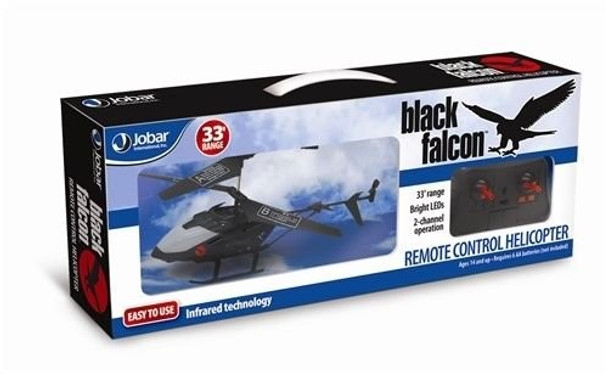 Jobar Int. Black Falcon Remote Control Helicopter Toy 33' Range, JB7402, BLACK