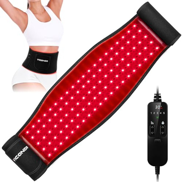 VICONOR RED LIGHT THERAPY BELT FOR BODY INFRARED LIGHT THERAPY DEVICES - Black