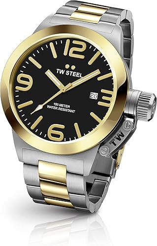 TW STEEL WATCH FOR MEN, STAINLESS STEEL CB42 - STEEL/GOLD