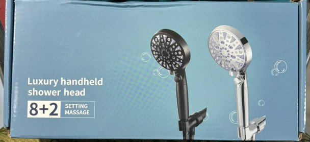 Filtered Shower Head with Handheld 8+2 Mode, Filter for Hard Water - SILVER