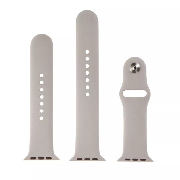 FanTEK Silicone Watch Band for Apple Watch, 42mm, Light Gray