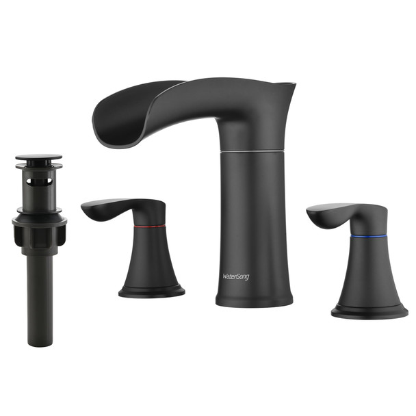 Watersong Waterfall Bathroom Faucet, 2-Handle 2 or 3 Holes Vanity Farmhouse