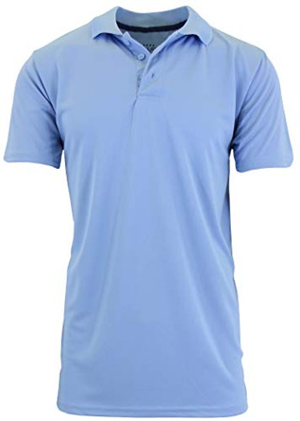 Harvic Men's Tagless Dry-fit Moisture Wicking Polo Shirt 3XL - Light Blue