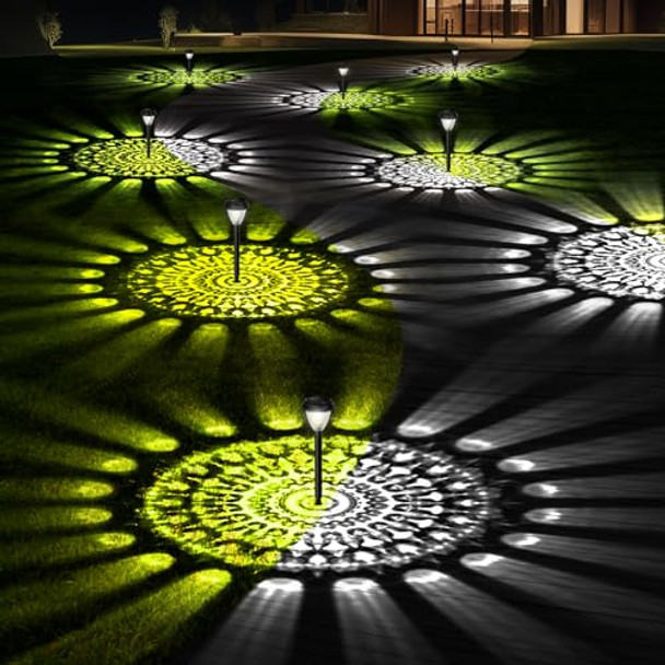 Sunow 8 Pack You Are the Light Solar Lights, Bright, Outdoor Lighting - Black
