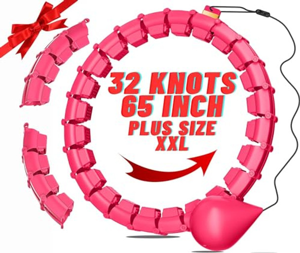 MAICIFI SUPER SIZE WEIGHTED HULA FITNESS SILENT WAIST/ABDOMINAL 65"x 32" - RED