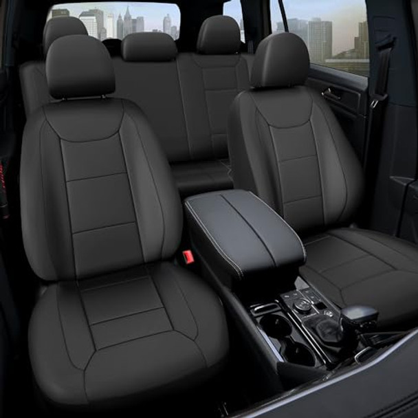 Premium Poly Car Seat Covers Full Set with 50% Thicker Filler, Waterproof