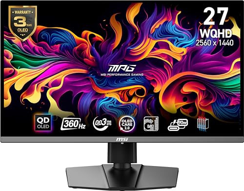 MSI MPG 271QRX QD-OLED 27" OLED Gaming Monitor HDR 400 True Black - BLACK