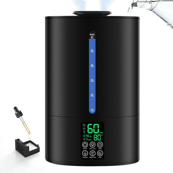 COOLFIQU 6L HUMIDIFIERS BEDROOM LARGE ROOM HOME, WARM & CO - BLACK