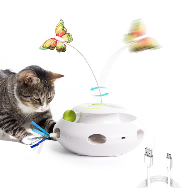 Flutterpump Toy ALL FOR PAWS 3 in 1 Interactive Cat Butterfly Flutter Toy with Rolling ...