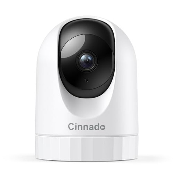 CINNADO SECURITY CAMERA INDOOR-2K 360° WIFI 2.4GHZ, NIGHT VISION - WHITE