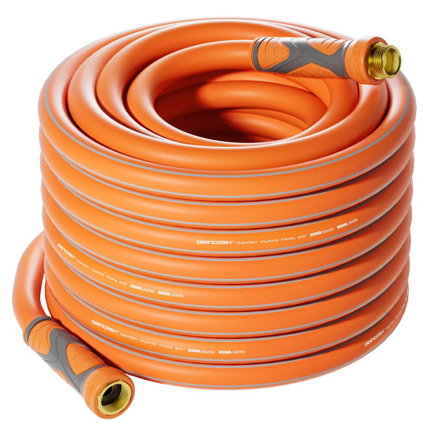 DRINCOSH GARDEN HOSE 75 FT X 5/8" BURST 600 PSI FLEXIBLE GARDEN HOSE -ORANGE