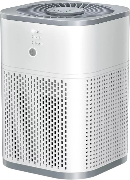 AIR PURIFIERS BEDROOM H13 TRUE HEPA FILTER FOR HOME LARGE ROOM - WHITE/GRAY