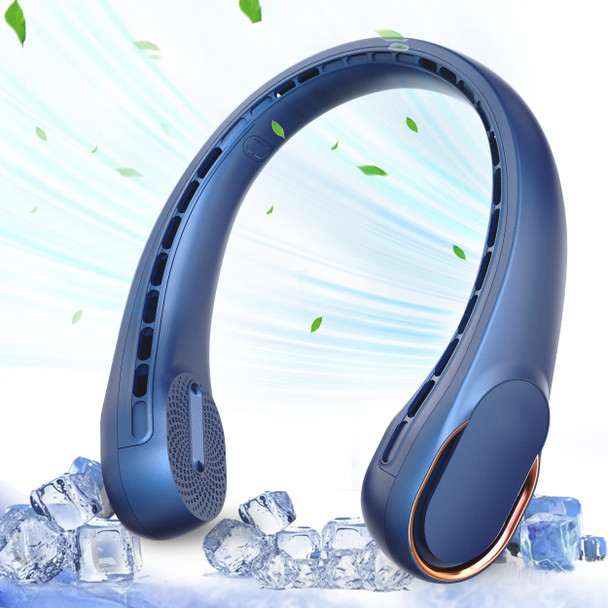 ASNUG Neck Fan USB Rechargeable Personal 4000 mAh Battery Operated - Blue