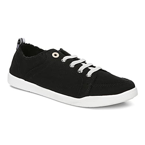 VIONIC WOMEN'S BEACH PISMO SNEAKER 10011625-601 BLACK CANVAS SIZE 8.5