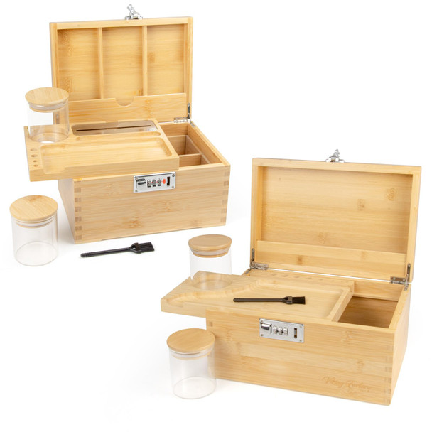 VIKING FACTORY LARGE BAMBOO BOX TRAY SET BUNDLE, 2 PACK - BAMBOO