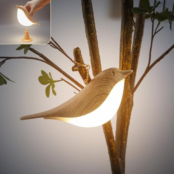 Small Bird Table Lamp Cordless Bedside Lamps Battery Operated Lamp with 3