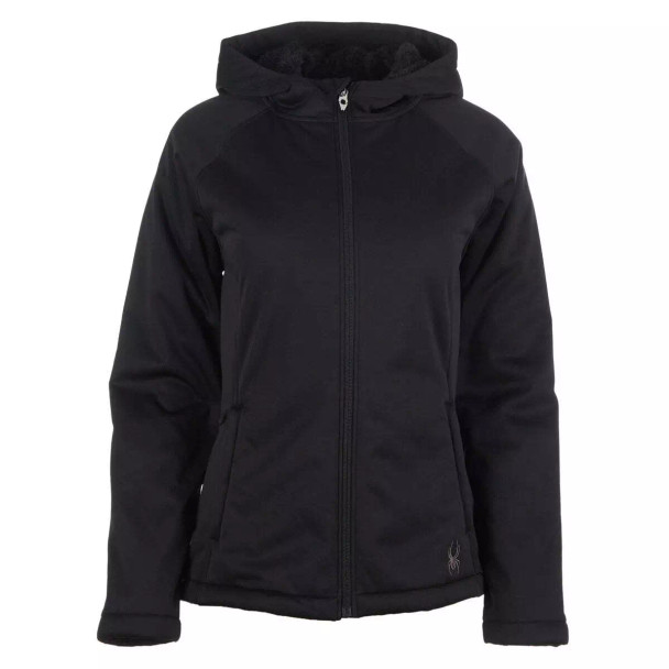 SPFGM215 SPYDER WOMEN'S SHERPA SOFTSHELL JACKET BLACK SIZE LARGE New
