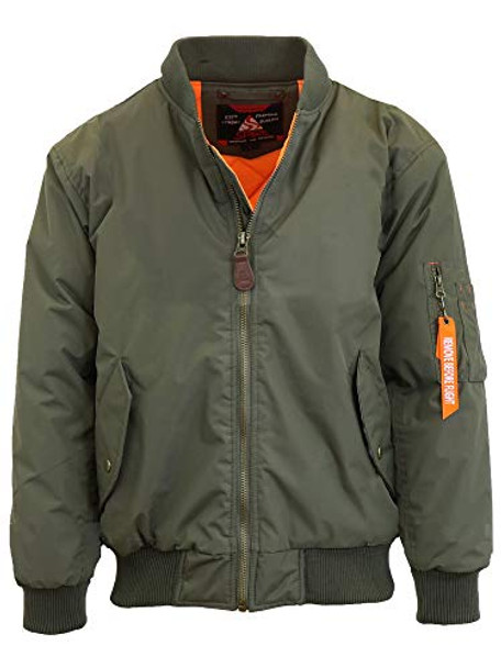 GALAXY BY HARVIC SPIRE BY GALAXY MEN'S FLIGHT JACKET - SIZE: MEN 3XL - OLIVE