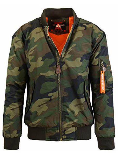 GALAXY BY HARVIC SPIRE BY GALAXY MEN'S FLIGHT JACKET CAMOUFLAGE 3X-LARGE New