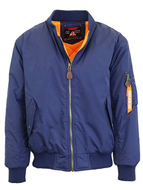 GALAXY BY HARVIC SPIRE BY GALAXY FLIGHT JACKET, NAVY, SIZE 2X-LARGE New