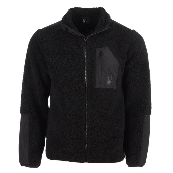 SPYDER MEN'S SHERPA MILITANT JACKET, EXTRA LARGE - BLACK, SPFGD113 New