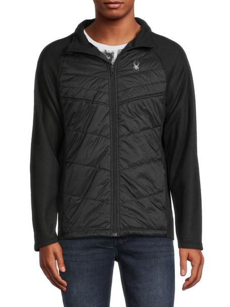 SPFGM193 SPYDER MEN'S NOVA LOGO JACKET - BLACK - SIZE L New