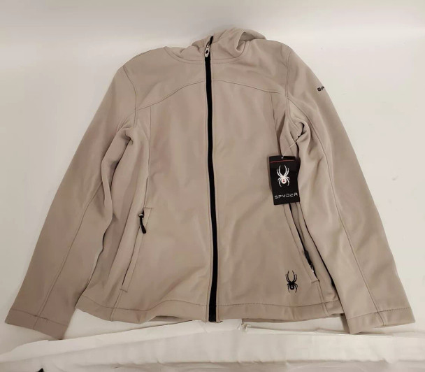 SPYDER WOMEN'S FULL ZIP HOODED WINTER JACKET COAT - SMALL - BEIGE - SPFGM225 New SPYDER WOMEN'S FULL ZIP HOODED WINTER JACKET COAT - SMALL - BEIGE - SPFGM225 New