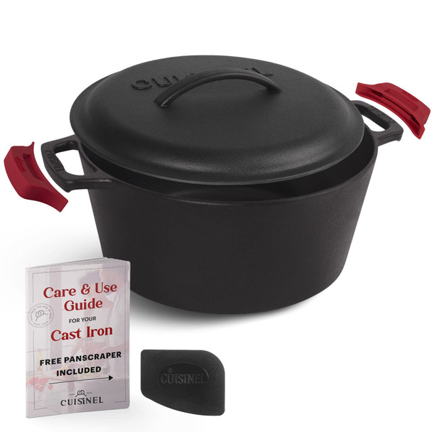 CUISINEL CAST IRON DUTCH OVEN 5-QUART DUTCH OVEN - BLACK