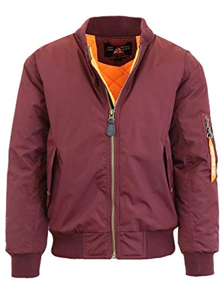 GALAXY BY HARVIC SPIRE BY GALAXY MEN'S FLIGHT JACKET SIZE: MEN XL MAROON New