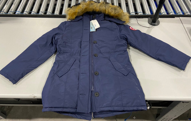 GALAXY BY HARVIC FUAR JACKET, NAVY, LARGE New
