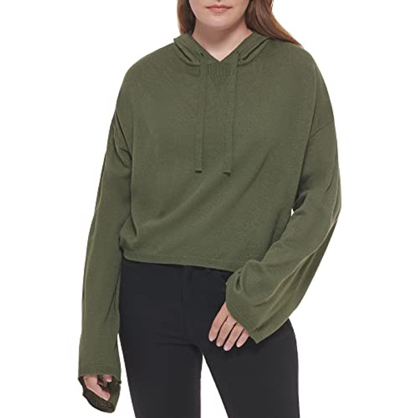 CJ2R0110 CHAIN STITCH V-NECK SWEATER WOMEN XL THYME New