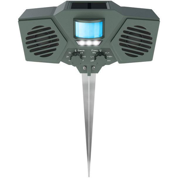 HOONT MOTION ACTIVATED ULTRASONIC FLASHING STROBE OUTDOOR SOLAR DEER REPELLER New
