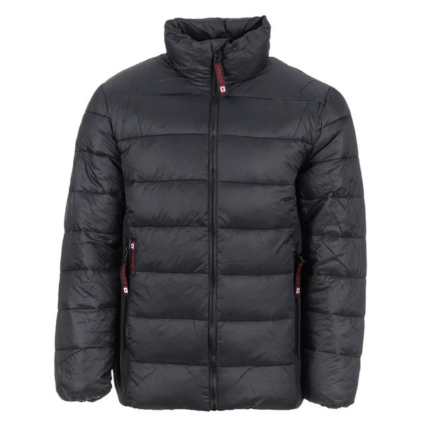 CANADA WEATHER GEAR MEN'S MIX MEDIA PUFFER, LARGE - BLACK/BLACK, OMCW378PZ