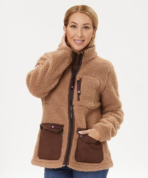 CANADA WEATHER GEAR WOMEN'S SHERPA JACKET - LARGE - TOFFEE, 0LCW874EC New