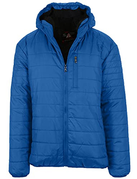 GALAXY BY HARVIC SPIRE BY GALAXY MEN'S FLEECE-LINED HOODED PUFFER JACKET New
