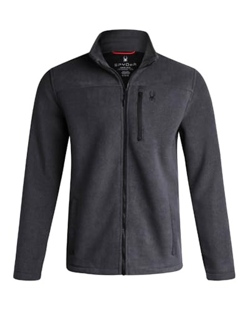 SPYDER MEN'S BRUSHED HEATHER FLEECE JACKET SIZE: MEN L - BLACK New