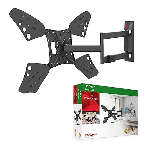 BARKAN LONG TV WALL MOUNT 13-80 INCH FULL MOTION ARTICULATING 4 MOVEMENT - BLACK