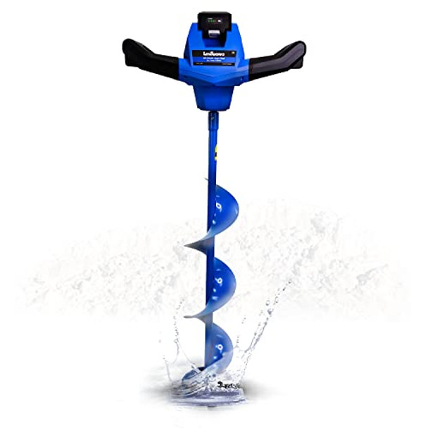 LANDWORKS ICE AUGER POWER HEAD 8"X39" BIT HEAVY DUTY VALVE CORDLESS - BLUE