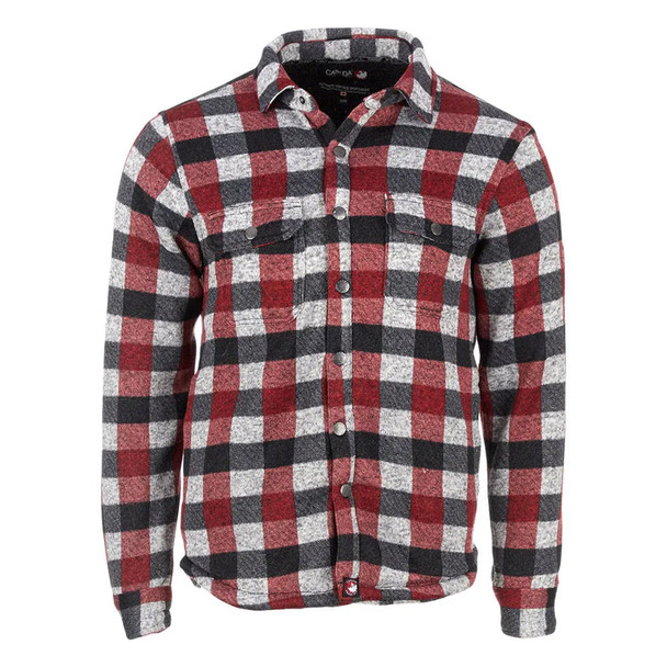 CWG025Y3440 CANADA WEATHER MEN’S SHERPA LINED BUFFALO PLAID JACKET, LARGE - RED