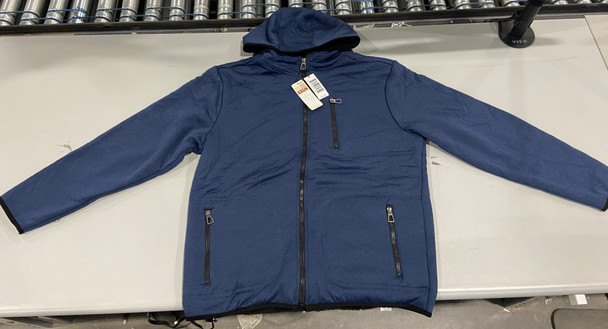 U.S. LIFE LINED FULL ZIP HOODED JACKET, NAVY - MEDIUM New