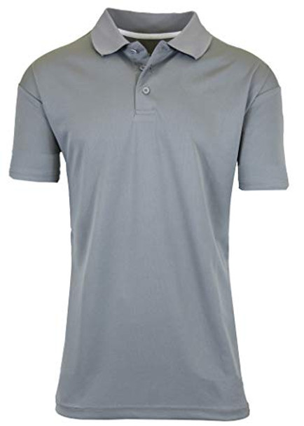 GALAXY BY HARVIC MEN'S TAGLESS MOISTURE WICKING POLO SHIRT MEN M GRAY New