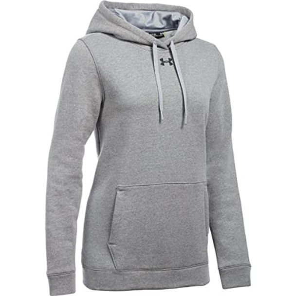 1300261 UNDER ARMOUR WOMEN'S HUSTLE FLEECE HOODIE GRAY/BLACK SIZE S New